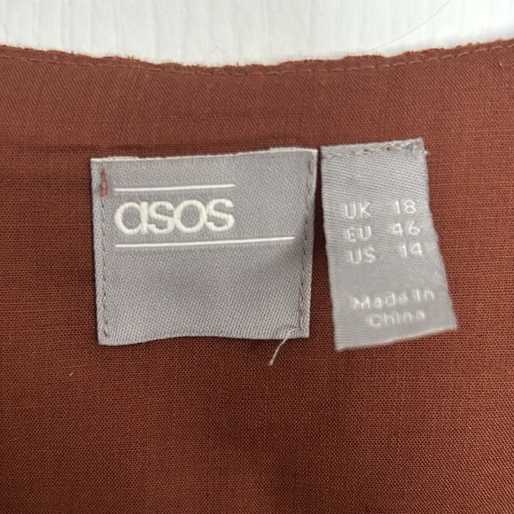 ASOS Rust Midi Dress with Patterned Design - Picture 3 of 3